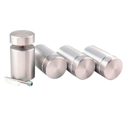 1-1/2" Diameter x 2" Long Standoff Kit, Satin Clear Anodized