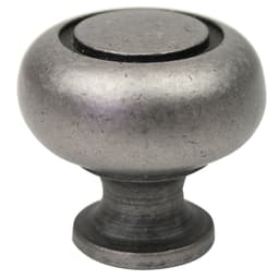 1-1/4" Round Knob, Weathered Nickel, 1-1/4" Length
