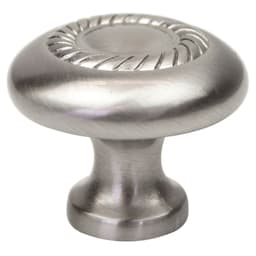 1-1/4" Rope Knob, Satin Nickel, 1" Projection