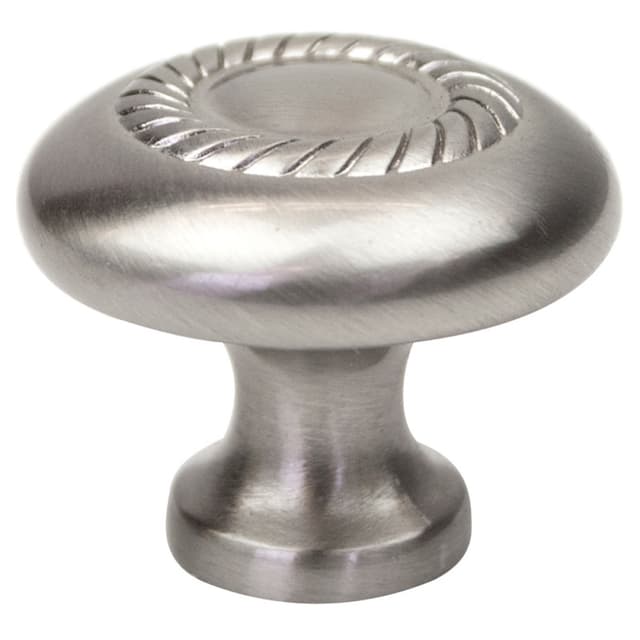 1-1/4" Rope Knob, Satin Nickel, 1" Projection