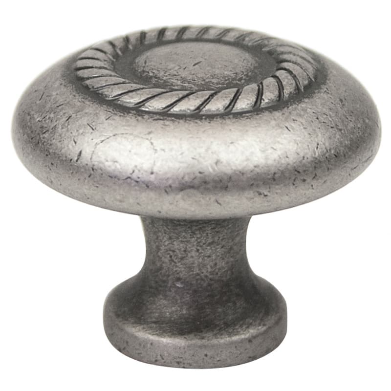 1-1/4" Rope Knob, Weathered Nickel, 1" Projection