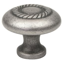1-1/4" Rope Knob, Weathered Nickel, 1" Projection