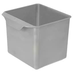 Single 5.3 QT Polystyrene Bin with Small Handle, Silver Gray