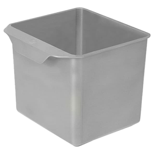 Single 5.3 QT Polystyrene Bin with Small Handle, Silver Gray