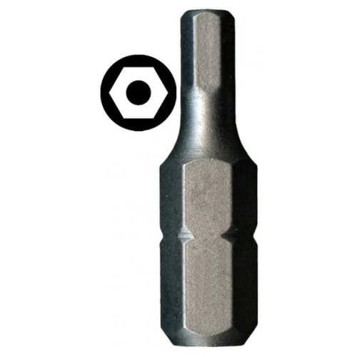 1" Hex Tamper Proof Drive Insert Bit, 7/64" Shank (10/Pack)