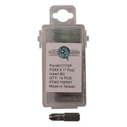 #3 x 1" Pozi Drive Insert Bit (10/Box)