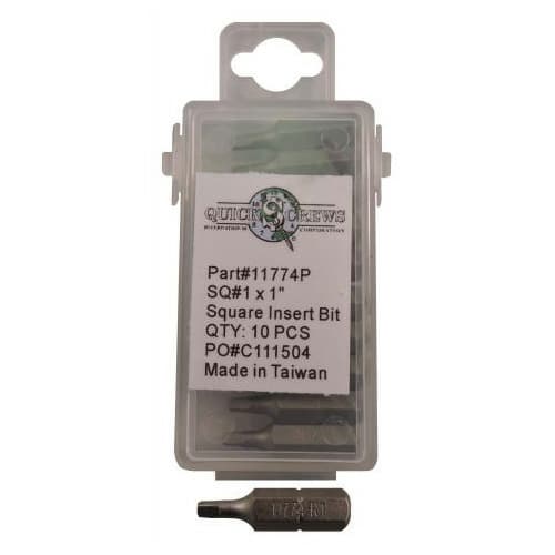 #1 x 1" Square Drive Insert Bit (10/Box)