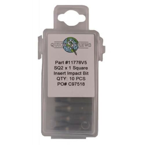 #2 x 1" Square Drive Impact Insert Bit (10/Box)