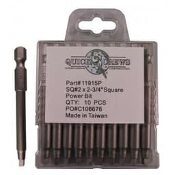#2 x 2-3/4" Square Drive Power Bit (10/Box)