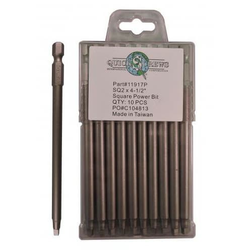#2 x 4-1/2" Square Drive Power Bit (10/Box)