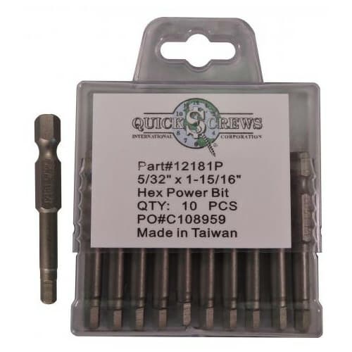 Quickscrews Hexagon Drive Power Bit