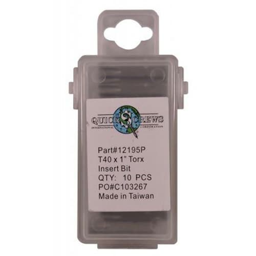 T25 x 1" Torx Drive Insert Bit (10/Box)