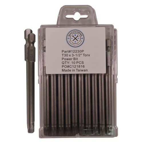 T30 x 3-1/2" Torx Drive Power Bit (10/Box)