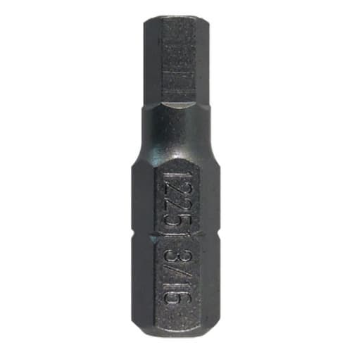 1" Hex Tamper Proof Drive Insert Bit, 3/16" Shank (100/Pack)