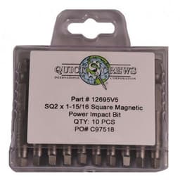 #2 x 1-15/16" Square Drive Magnetic Power Impact Bit (10/Box)