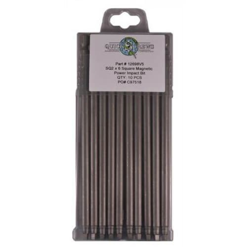 #2 x 6" Square Drive Magnetic Power Impact Bit (10/Box)