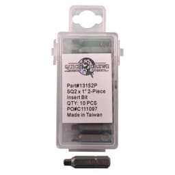#2 x 1" 2-Piece Square Drive Insert Bit (10/Box)