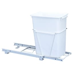 Single 35 QT Bottom-Mount Waste Container Pullout for 10-3/4" Cabinet Opening, White