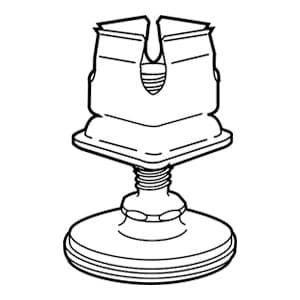 RVS16 Metal Leveler for Tube Standard/Leg, Zinc/White Nylon Finish