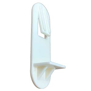 5mm Locking Shelf Clip with 5/8" Shelves, White Finish