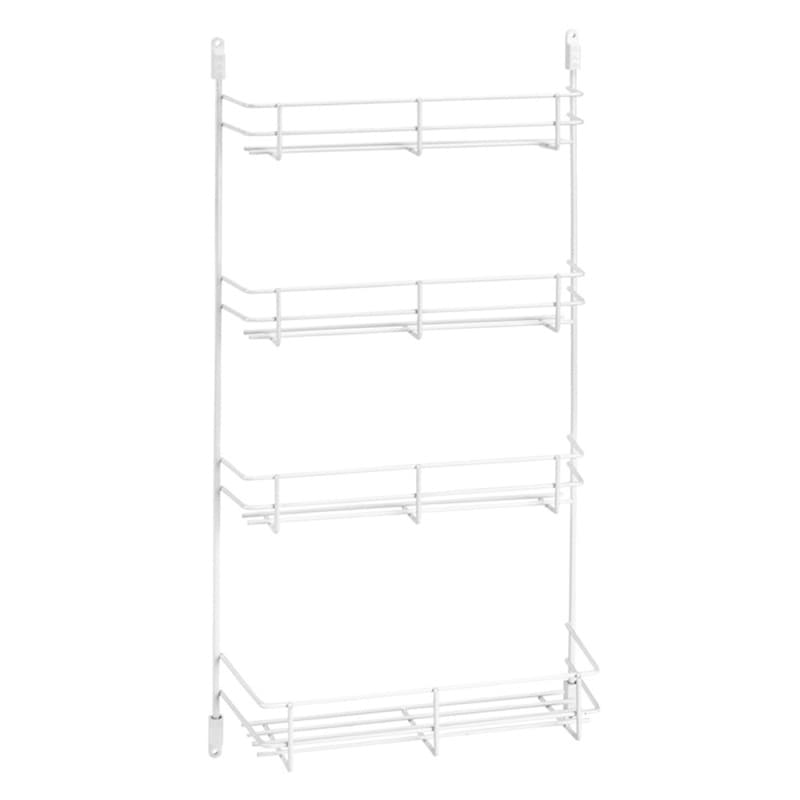 7-7/8" 4-Tier Wire Door-Mount Spice Rack, White