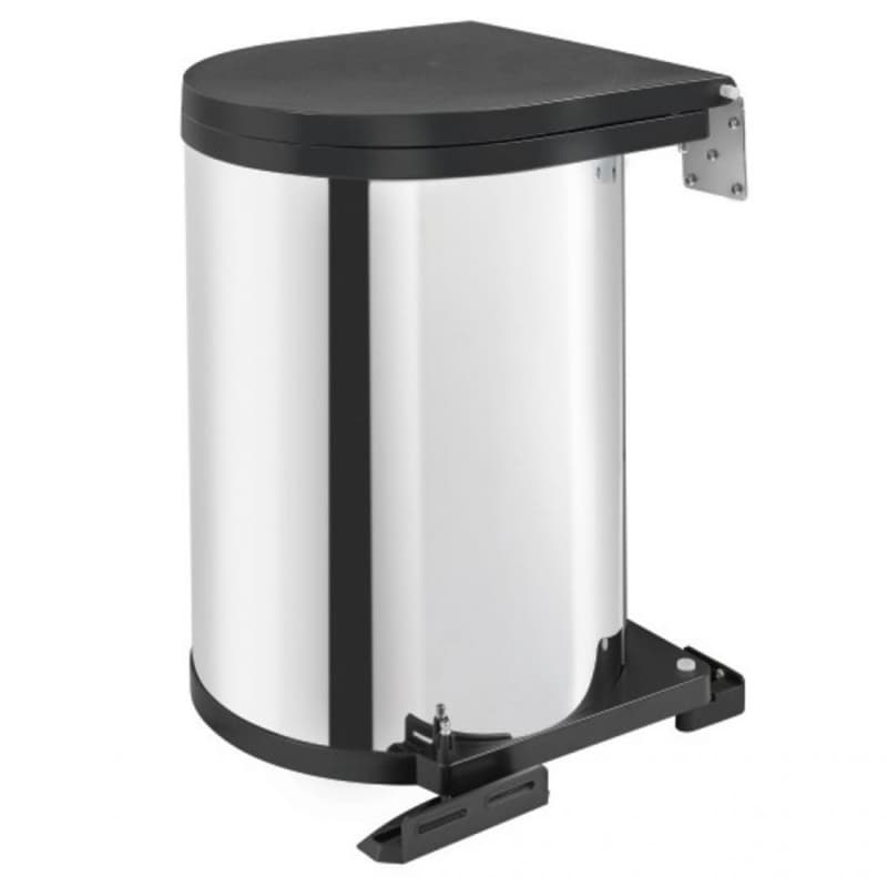 15 Liter Pivot-Out Waste Container for 14-3/4" Cabinet Opening, Stainless Steel