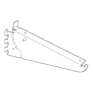 14" RVS63 Adjustable Angle Left Shelf Bracket with Clip, Satin Zinc Finish