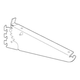 14" RVS63 Adjustable Angle Left Shelf Bracket with Clip, Satin Zinc Finish