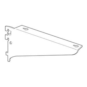 8" RVS82 Downslant Heavy-Duty Left Hand Wood Shelf Bracket, Satin Zinc