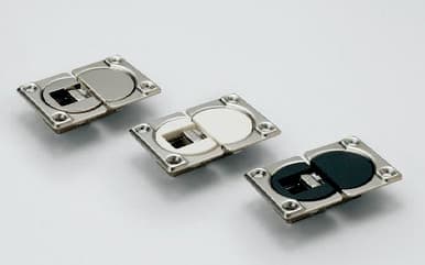 44mm 90° Opening Drop Hinge with Covers, Nickel/White