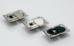 44mm 90° Opening Drop Hinge with Covers, Nickel/White