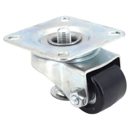 4-1/64" x 50mm Rubber Swivel Caster with Leveling Glide, Chrome