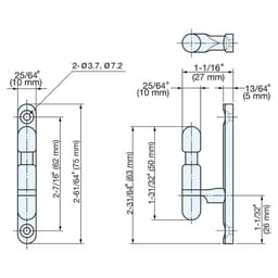 75mm Stainless Steel Hook, Polished