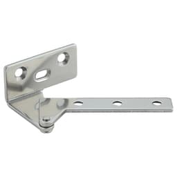 Left-Hand Overlay Door Pivot Hinge, Plain Stainless Steel