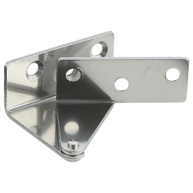 WP Left-Hand Overlay Door Pivot Hinge, Plain Stainless Steel