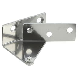 WP Left-Hand Overlay Door Pivot Hinge, Plain Stainless Steel