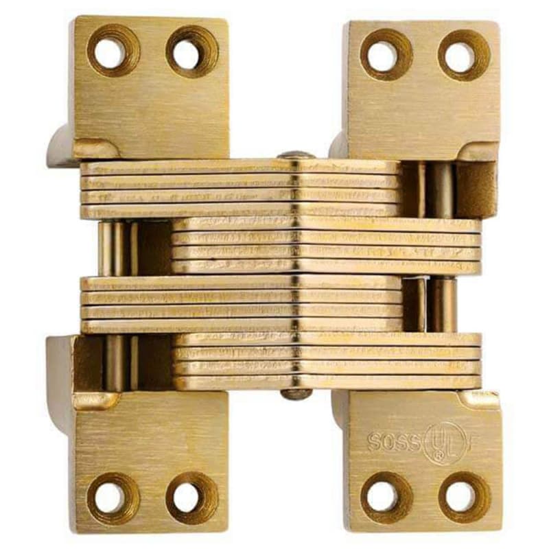 2" 420 Alloy Steel Invisible Hinge, Satin Brass
