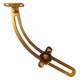 5" Curved Right-Hand Locking Stay, Polished Brass