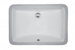 Vitreous China Undermount Single Bowl Vanity Sink, 21" x 15" x 6-1/4", White