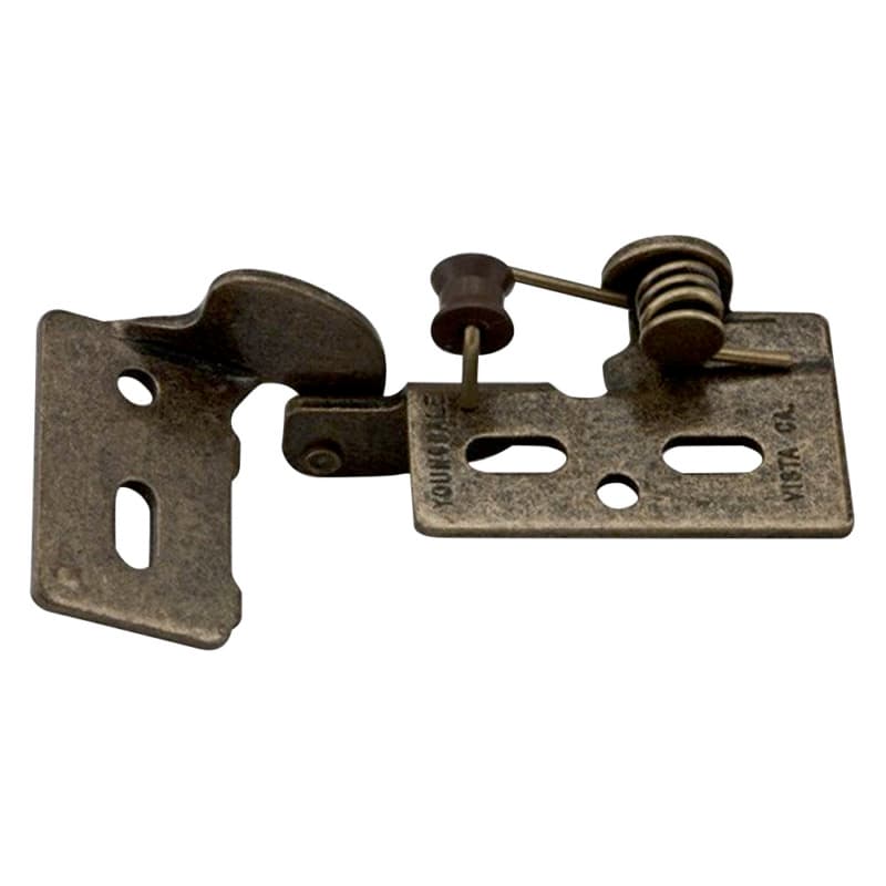 #6 Non-Wrap Knife Pin Hinge, Self-Closing, 1/2" Overlay, Antique Brass, 200/Box