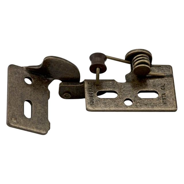 #6 Non-Wrap Knife Pin Hinge, Self-Closing, 1/2" Overlay, Antique Brass, 200/Box