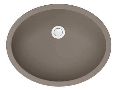 Q-306 Quartz Undermount Single Bowl Vanity Sink, 19" x 15" x 5-1/2", Concrete