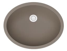 Q-306 Quartz Undermount Single Bowl Vanity Sink, 19" x 15" x 5-1/2", Concrete