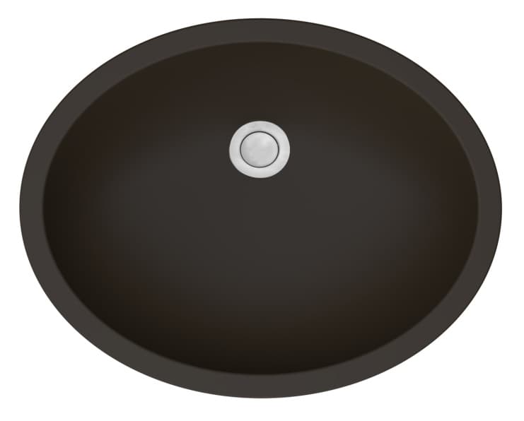 Q-306 Quartz Undermount Single Bowl Vanity Sink, 19" x 15" x 5-1/2", Brown