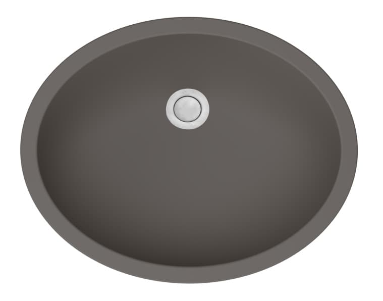 Q-306 Quartz Seamless Undermount Single Bowl Vanity Sink, 19" x 15" x 5-1/2", Gray