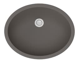 Q-306 Quartz Seamless Undermount Single Bowl Vanity Sink, 19" x 15" x 5-1/2", Gray