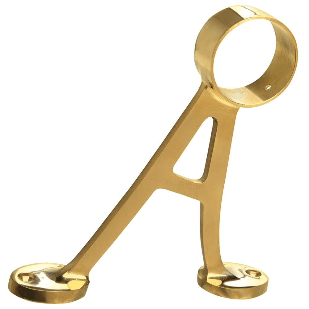 2" Floor Bracket, Polished Brass