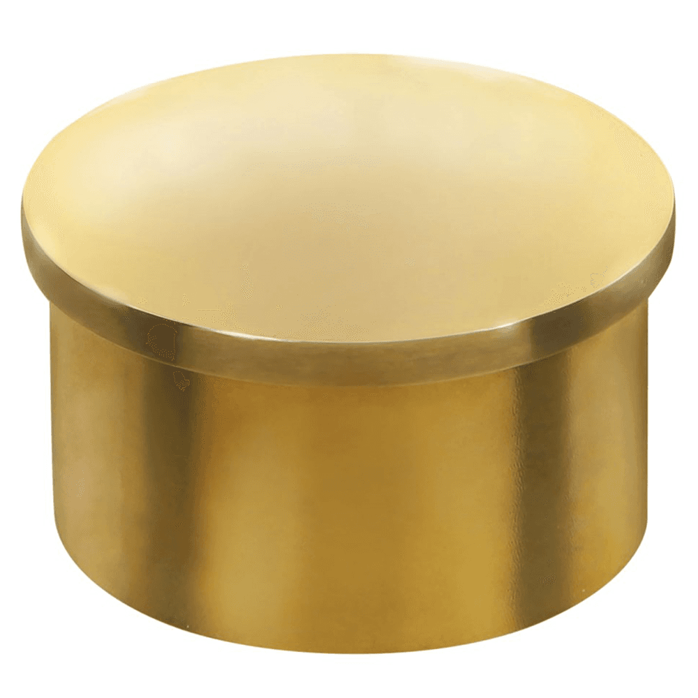 1-1/2" Rail End Cap, Polished Brass