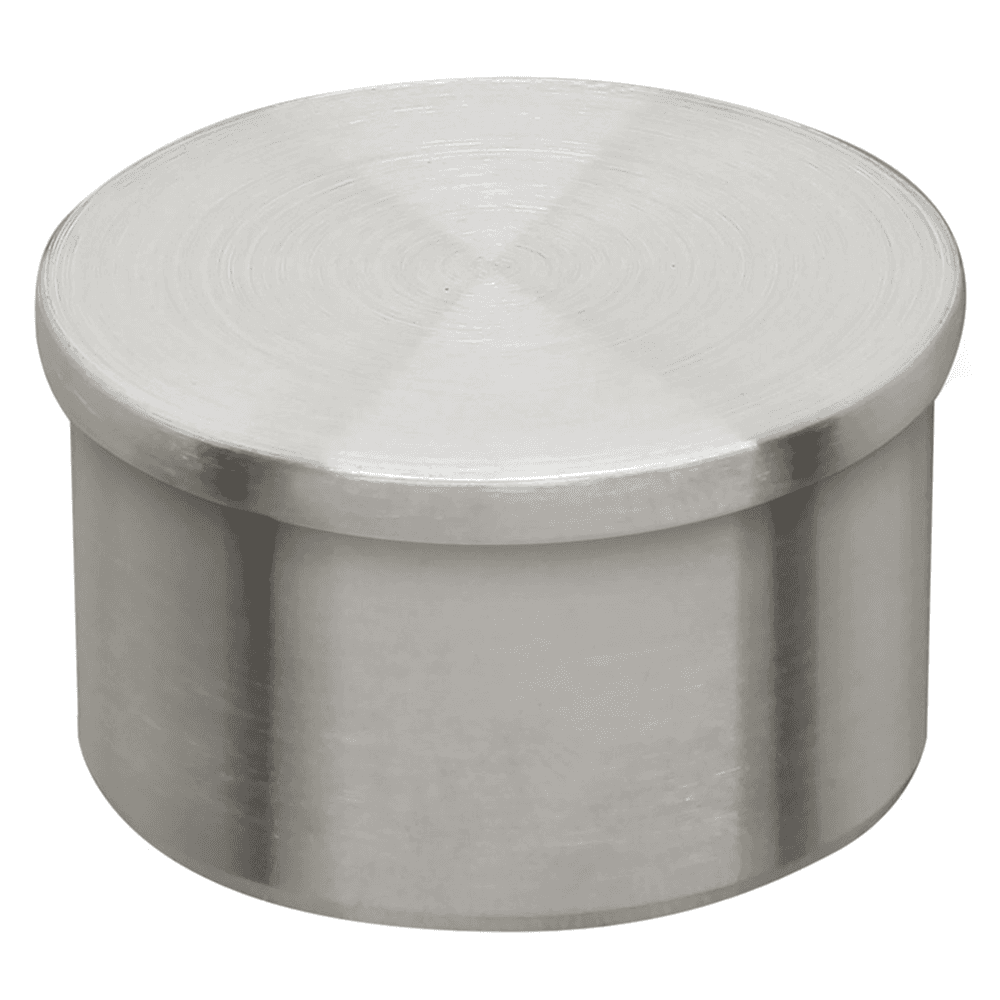 1-1/2" Rail End Cap, Satin Stainless Steel