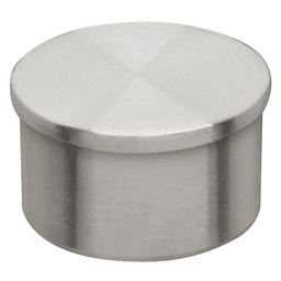 1-1/2" Rail End Cap, Satin Stainless Steel